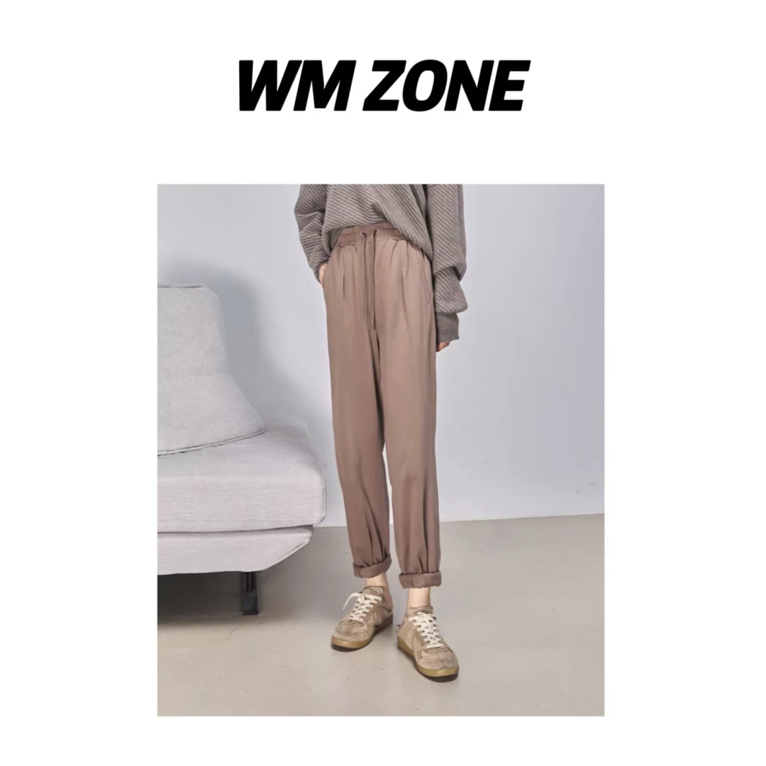 虎儿 3-3- 3177  翻边九分廓形卫裤