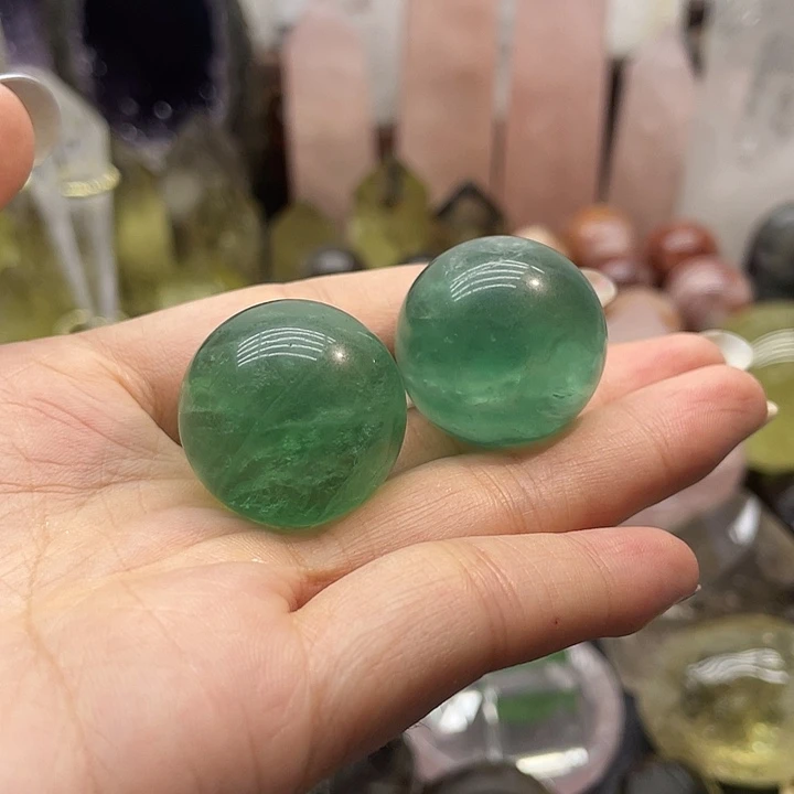 水晶珠宝半成品未镶嵌12绿莹石球