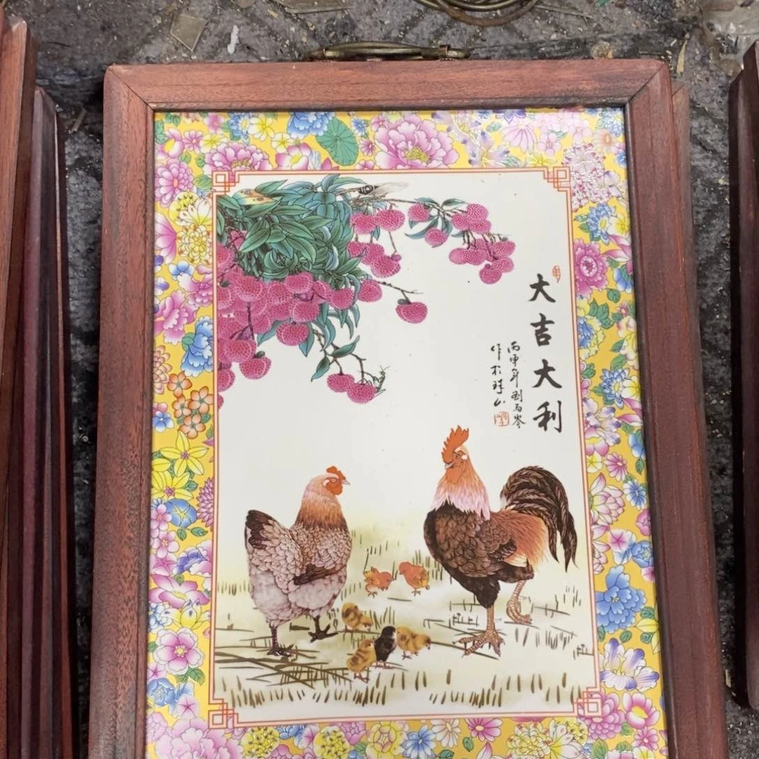 瓷片37*28*1景德镇瓷板画柴窑烧制