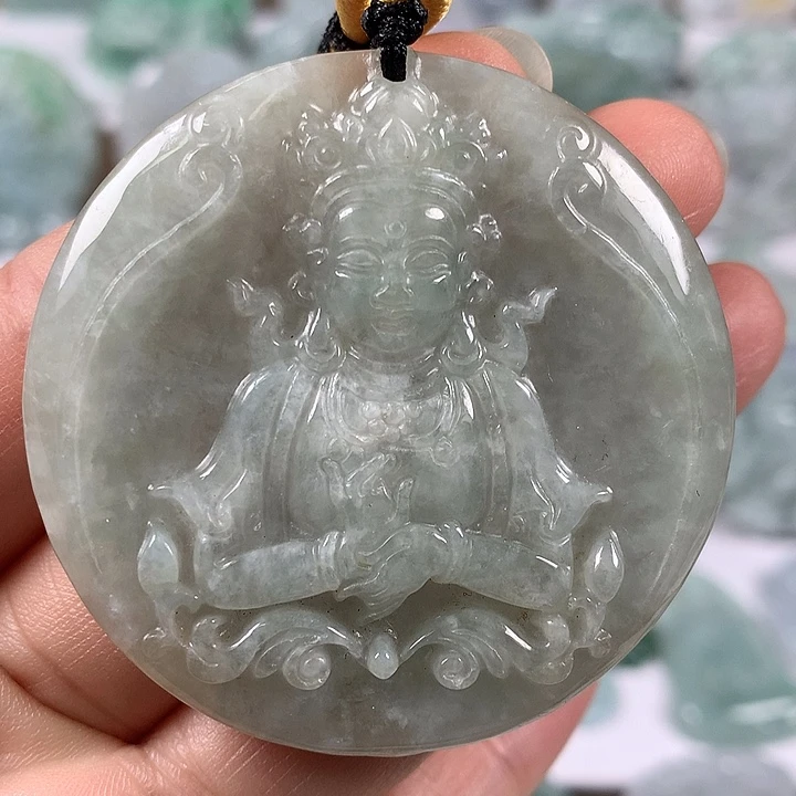 翡翠未镶嵌颈饰观音福利