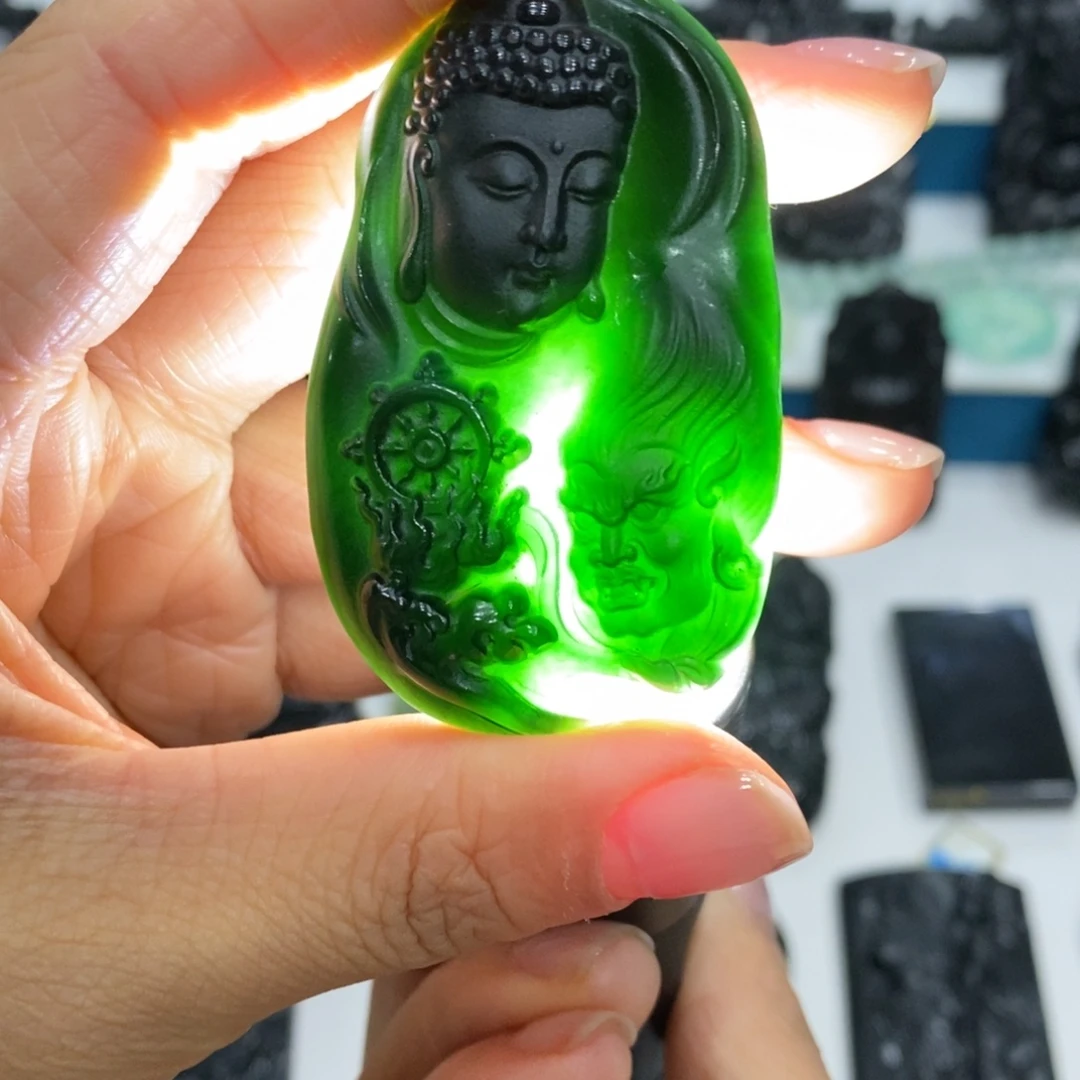 蛇纹石玉未镶嵌吊坠