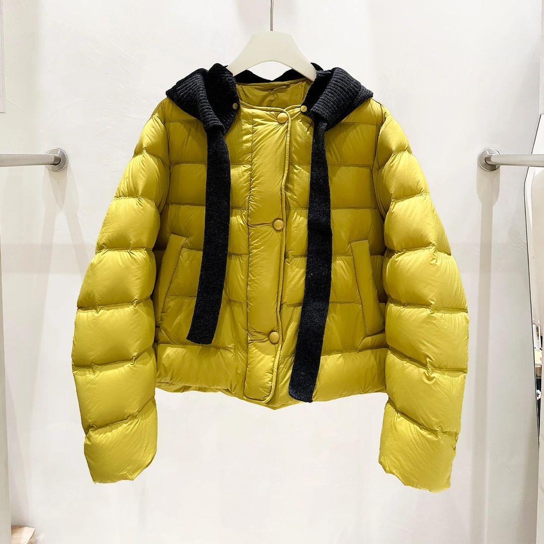 90白鸭绒可脱卸帽羽绒服女短款冬季外套2025新款排骨服冬装面包服