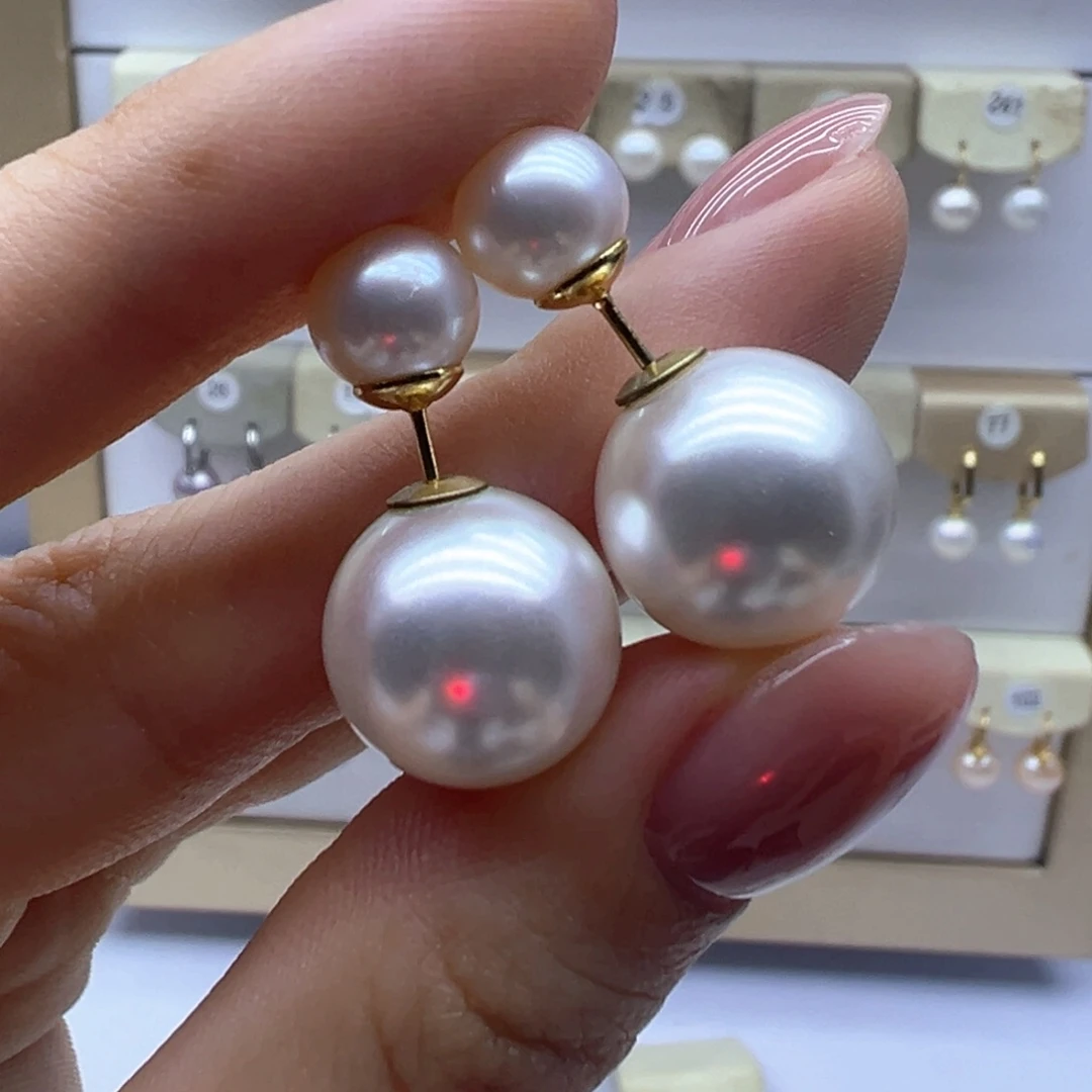 银S925镶嵌淡水珍珠耳饰