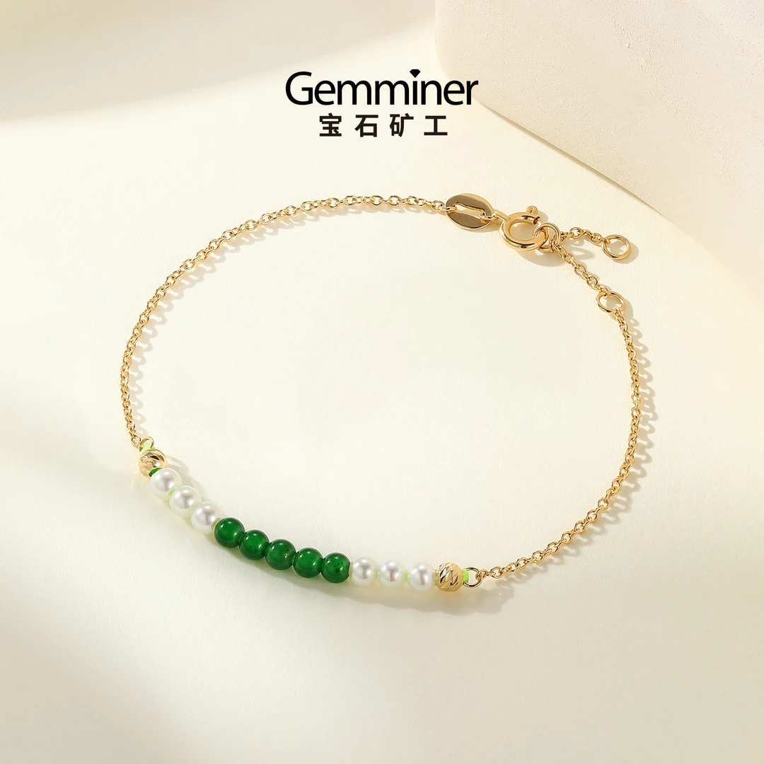 宝石矿工18k金翡翠手链