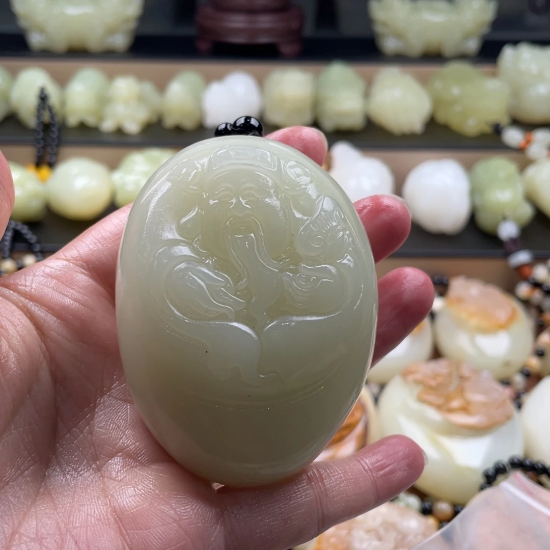 张***斌石材天然古青石手把件