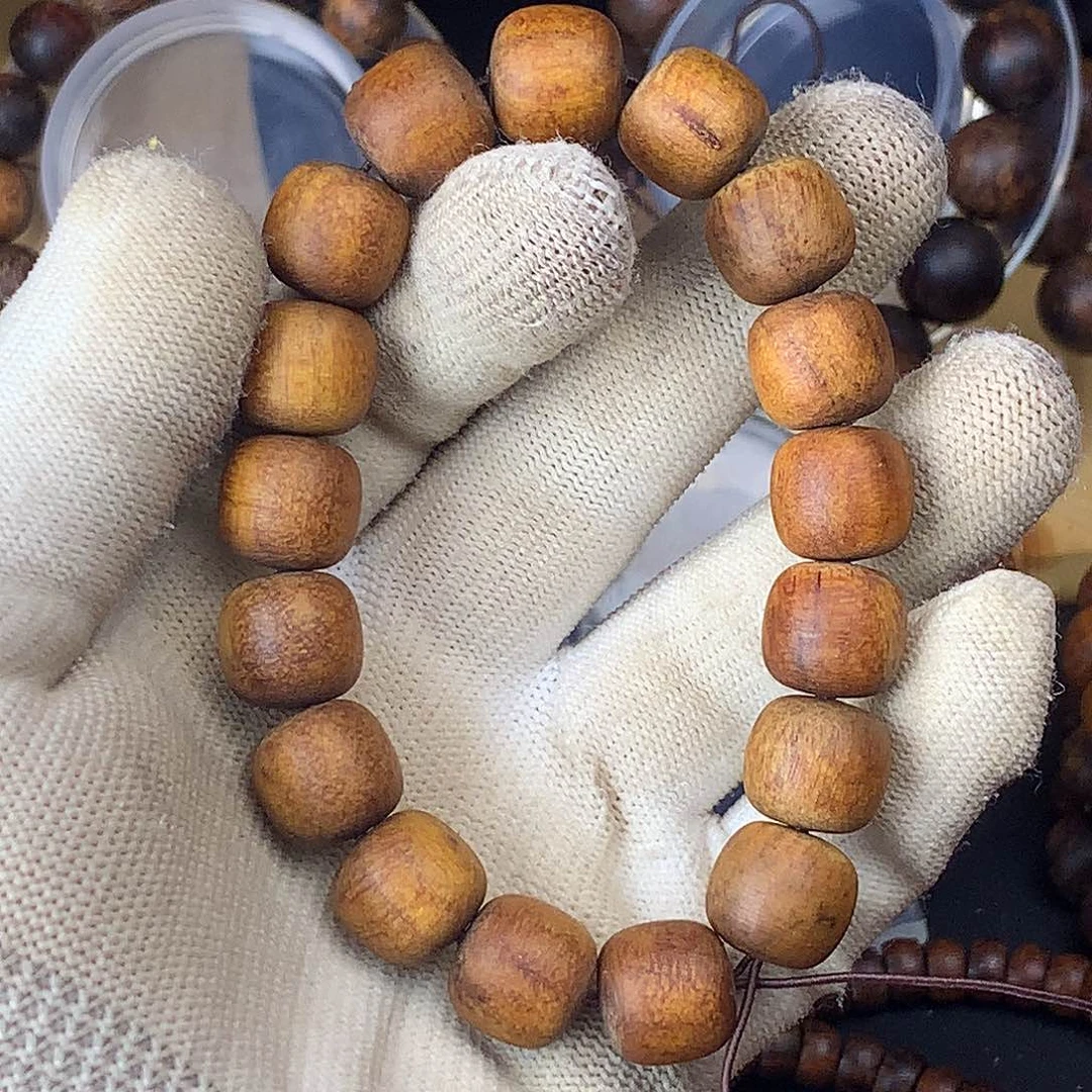 手串/手链贡木1213橘红油麻丝粗抛