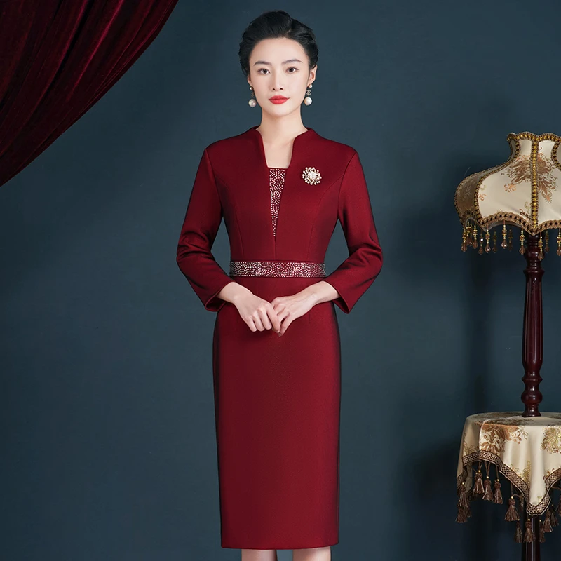 5262 高贵大码遮肚子秋季喜婆婆婚宴装新娘结婚婚礼妈妈婚宴礼服