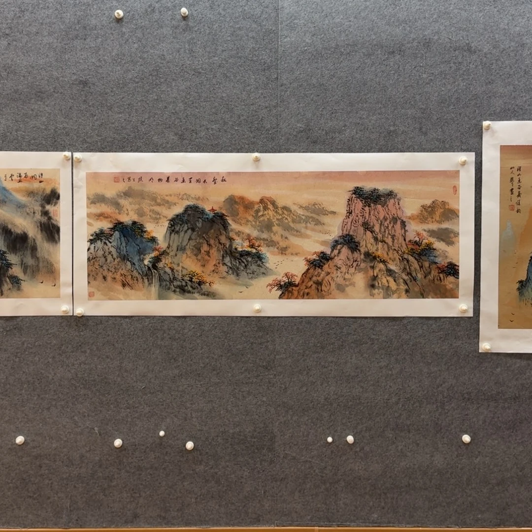 国画刘儒樵140x45作品山水