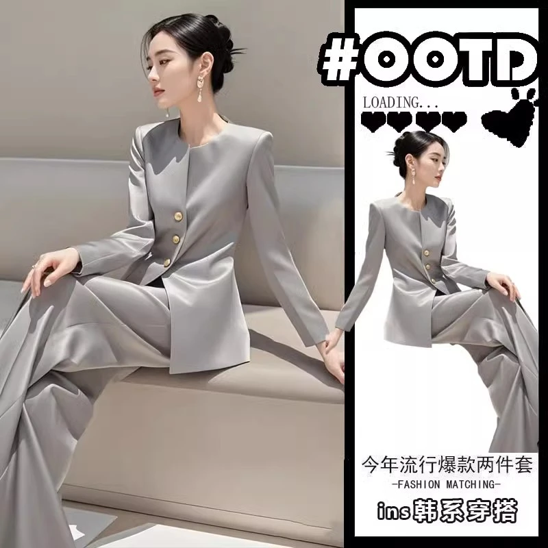 春季轻奢高级感大方得体正式场合气质小香风西装外套不洋气衣服女