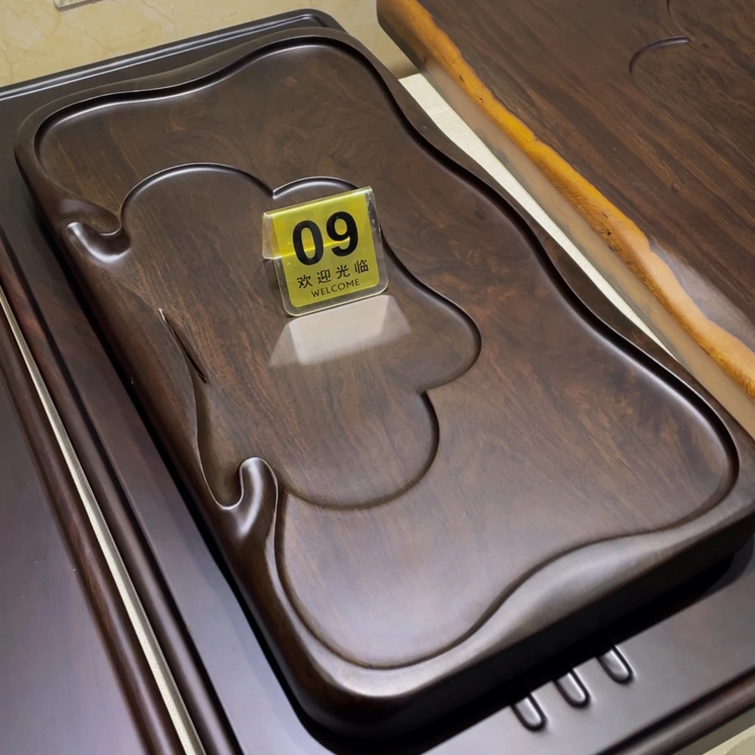 紫砂茶盘人***戏62-32-5非洲进口黑檀木