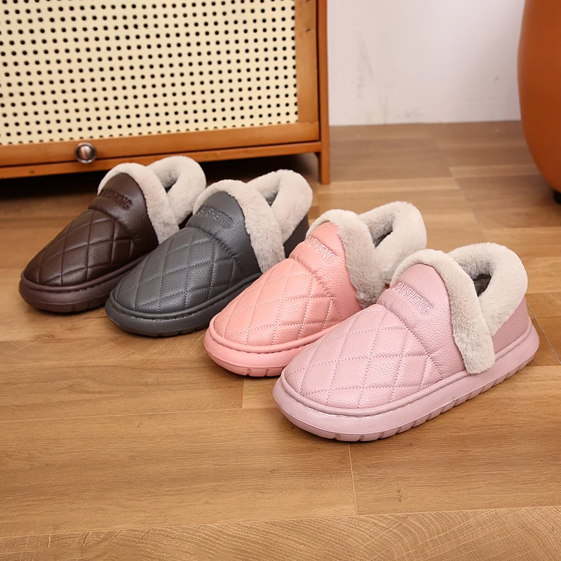 2025新款防滑防水加绒加厚时尚保暖家居室外包跟拖鞋棉拖鞋棉鞋