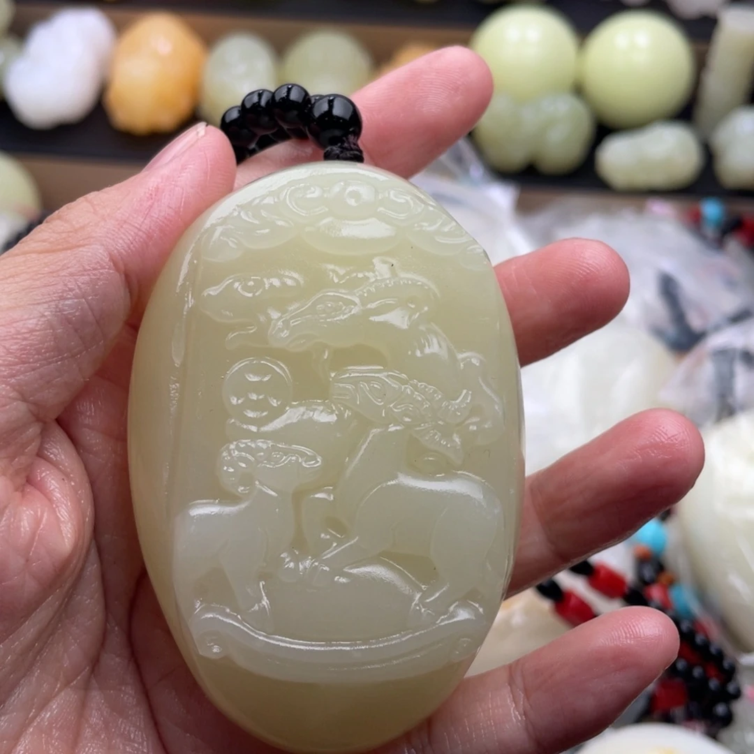 理***啥石材天然古青石手把件
