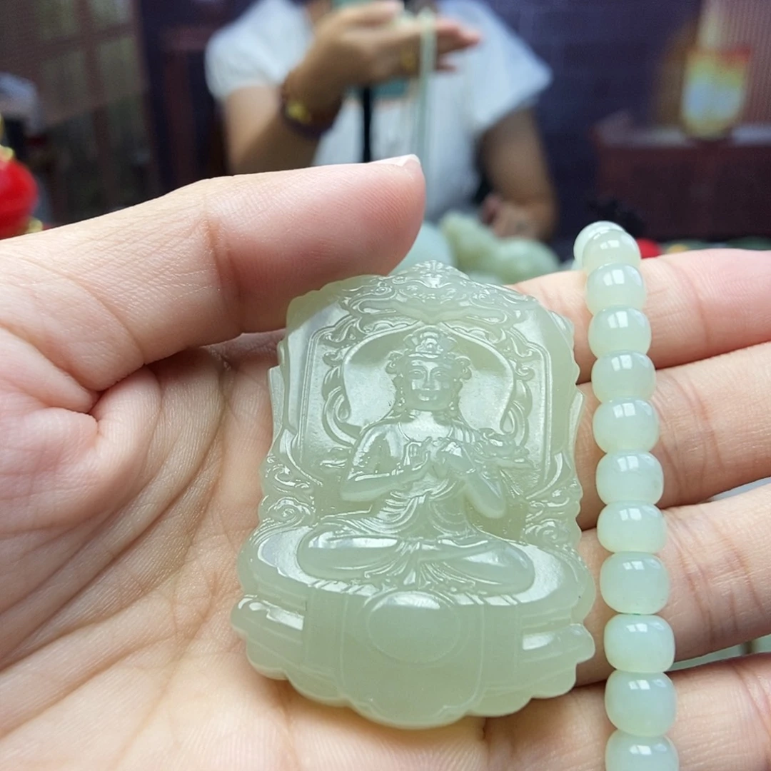 颈饰未镶嵌和田玉白****生