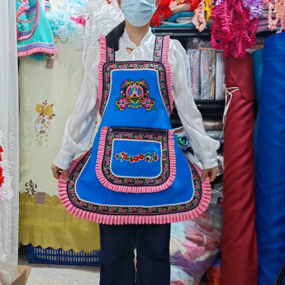 防脏可爱工作服围裙套头民族风围腰防污家用韩版