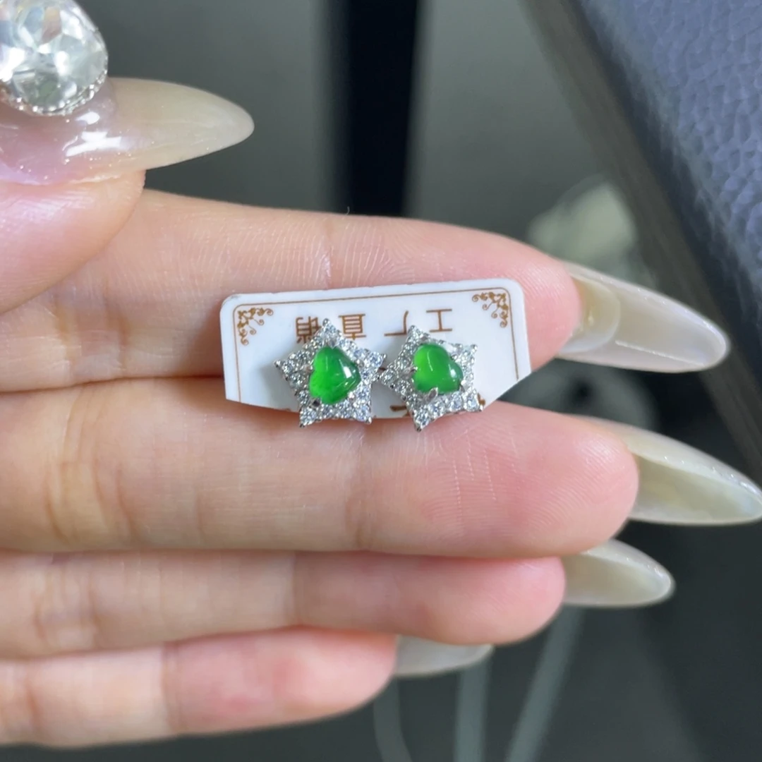 翡翠银S925镶嵌吊坠(不含链)