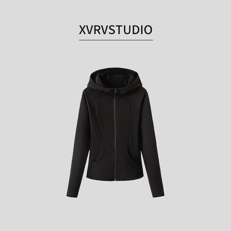 XVRV【胜利专属】加厚连帽跑步运动外套女休闲防风修身显瘦保暖上衣