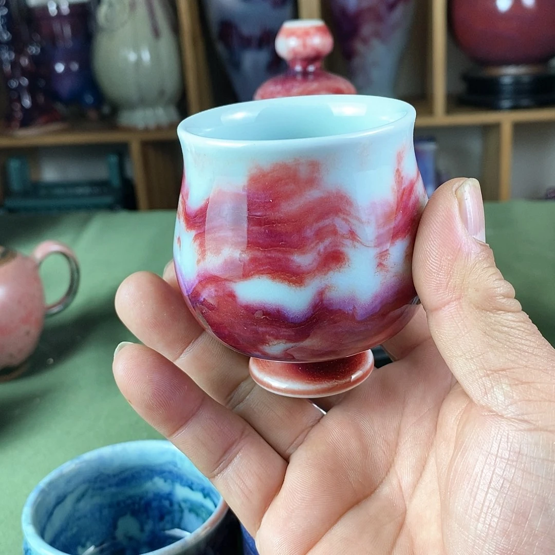 陶瓷玉兰杯，玉石釉
