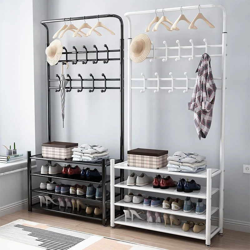 新疆包邮简易鞋架多层鞋柜门口挂包家用置物架玄关衣架落地卧室换
