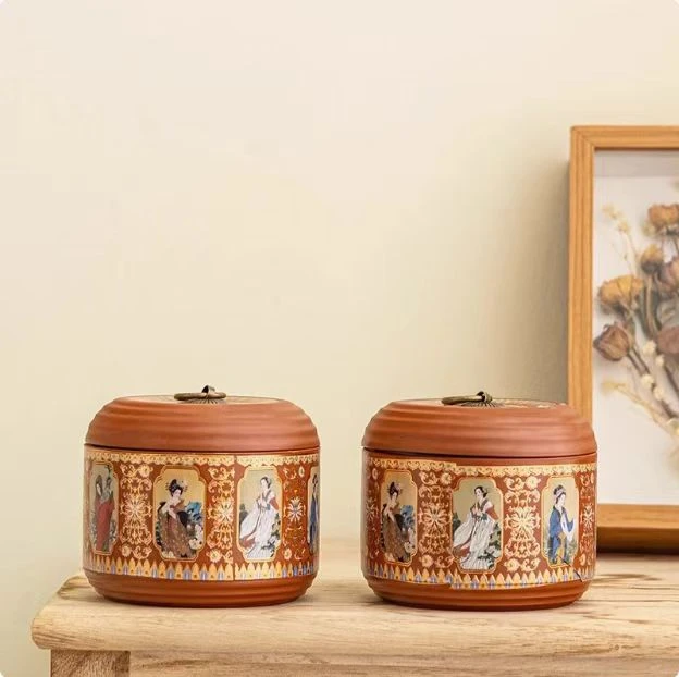 紫砂茶叶罐一对1113