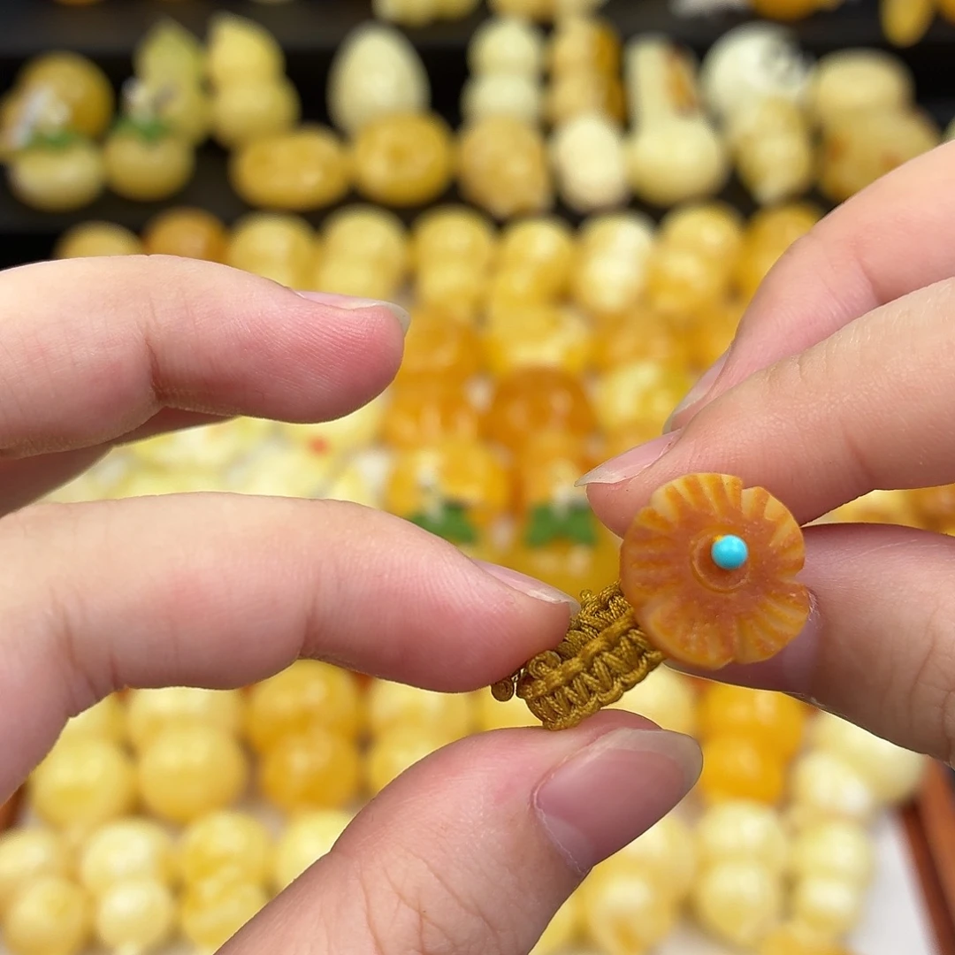 蜜蜡未镶嵌毛衣链蜜蜡