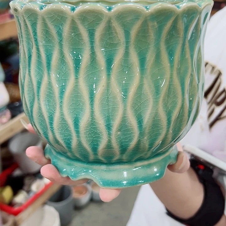 有孔.凑满10元发货多肉陶瓷花盆！