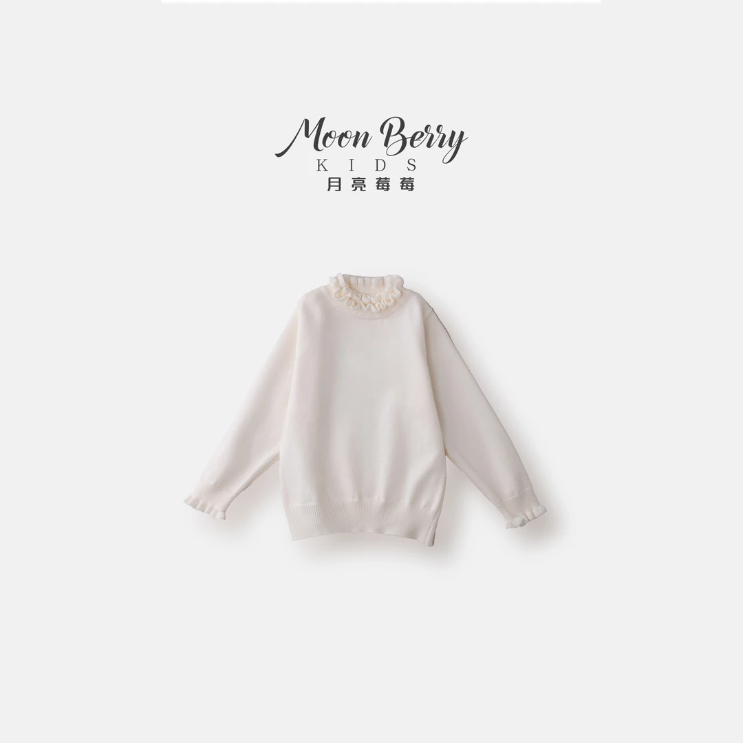 月亮莓莓/MoonBerry kids定制轻奢复古女童冬季毛衣打底衫