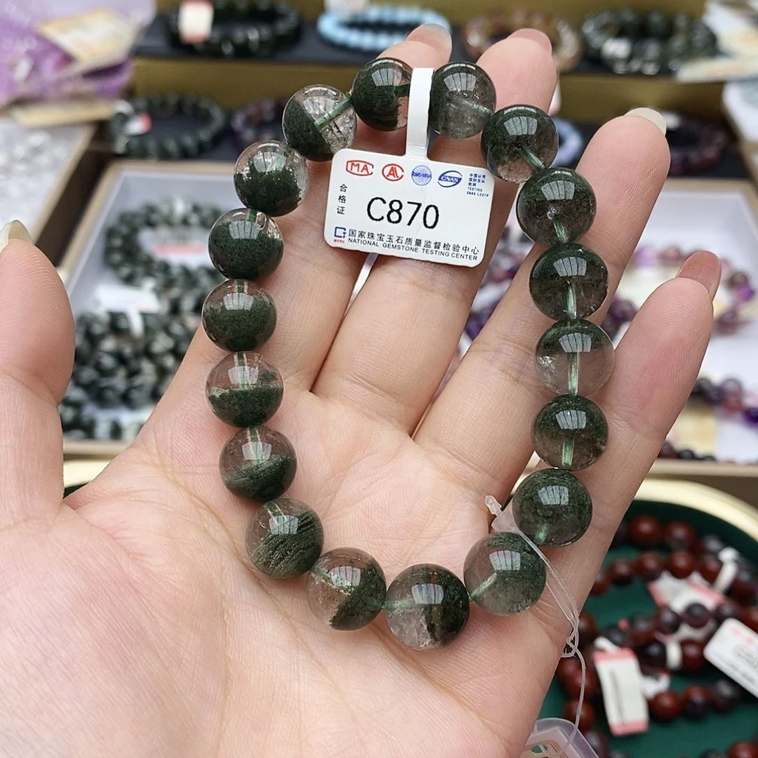 水晶手链未镶嵌C870绿幽灵11+