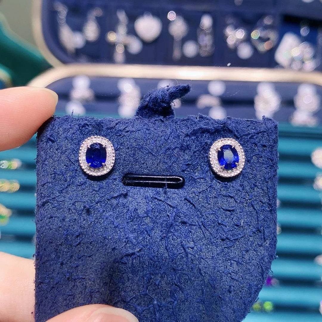 【闪购商品】耳饰蓝宝石铂Pt850镶嵌