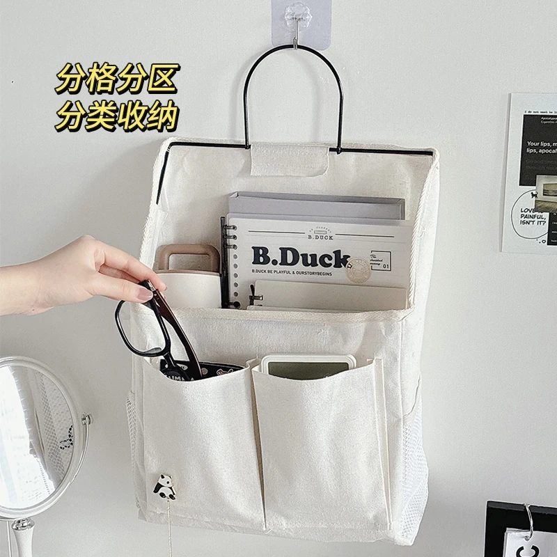 床头收纳挂袋学生宿舍挂式多层收纳袋门后布艺放置架挂墙收纳神器
