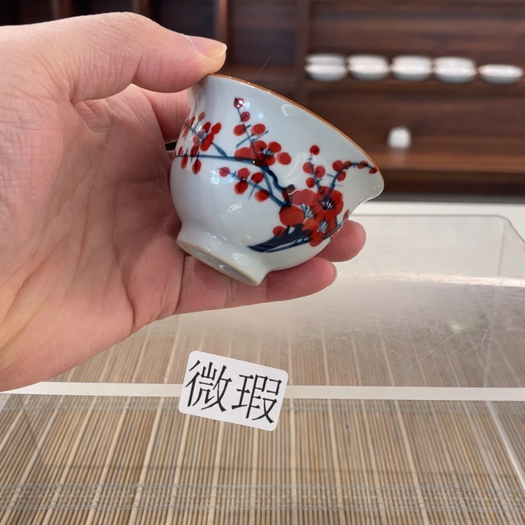 釉下手绘茶具微瑕