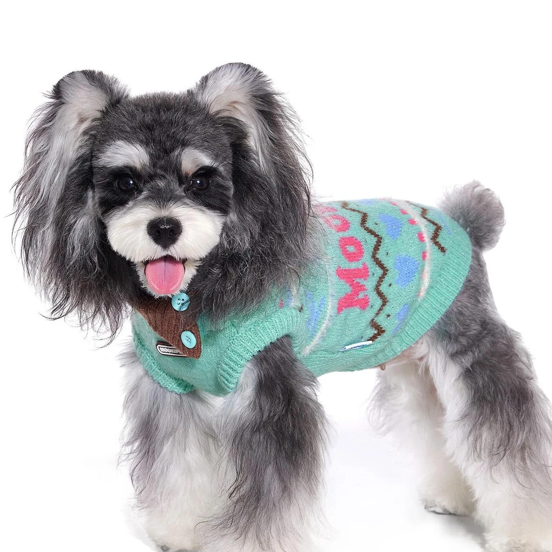 范哲萨宠物狗狗猫咪毛衣背心冬装比熊雪纳瑞小型犬圣诞节衣服