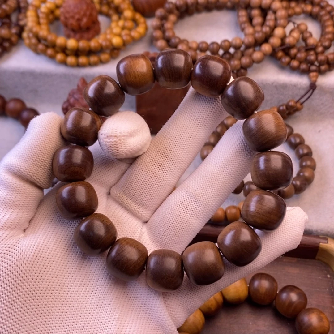 ༺***༻手串/手链檀香木1516黑肉百年老料虎皮正区老山檀奶香