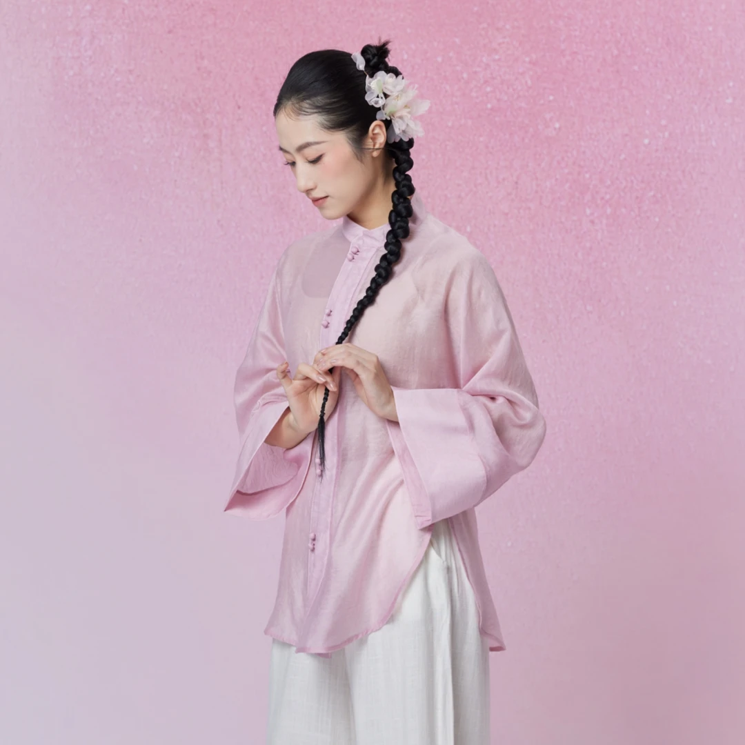 初衣织梦天丝系列禅意粉黛霓裳中式天丝上衣古典舞服练功服