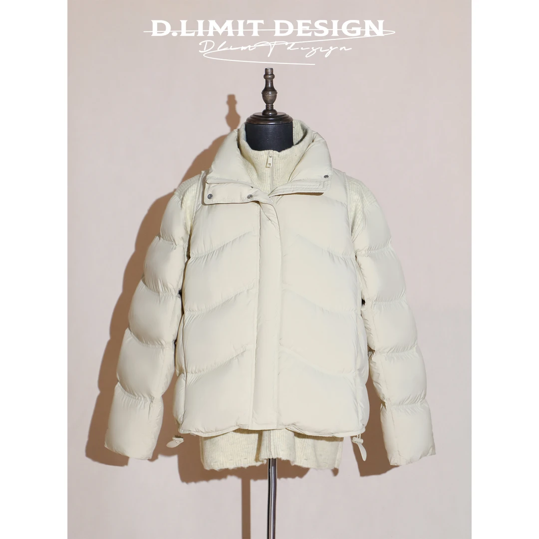 【D.Limit design】羊毛针织秋冬真两件拼接马甲保暖羽绒DLBP121