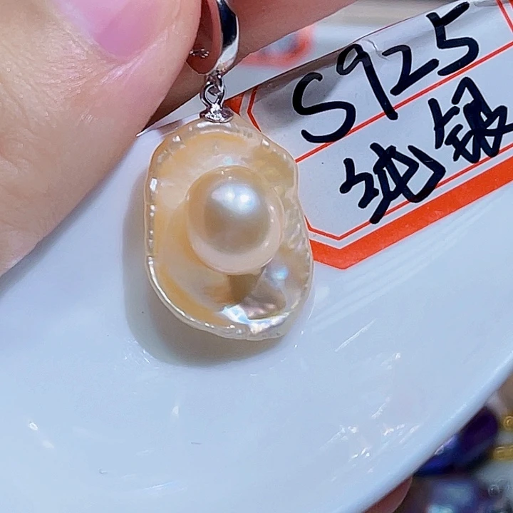 淡水珍珠银S925镶嵌颈饰