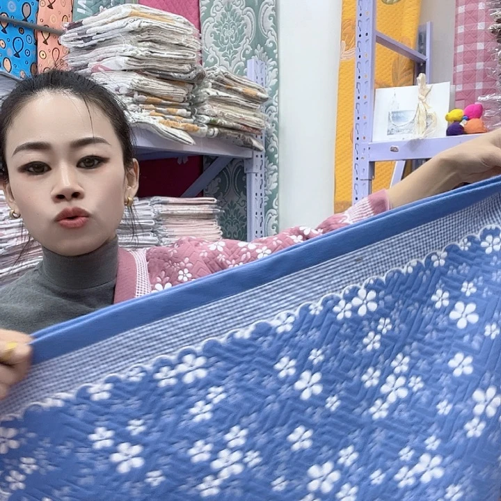 棉蓝色雪花纯棉面料