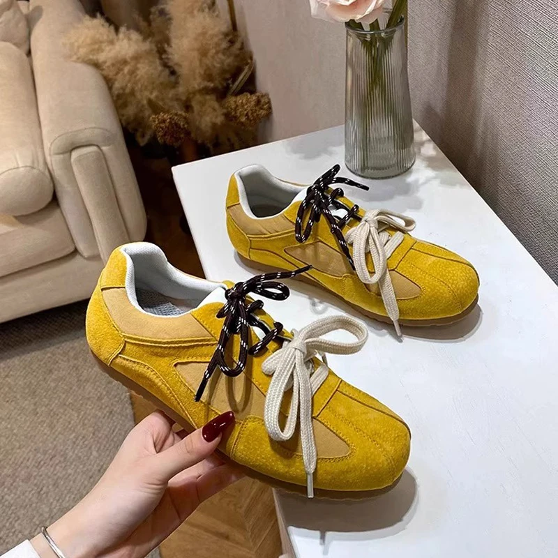 平底德训鞋女2025秋新款超软底舒适百搭运动休闲鞋时尚复古阿甘鞋