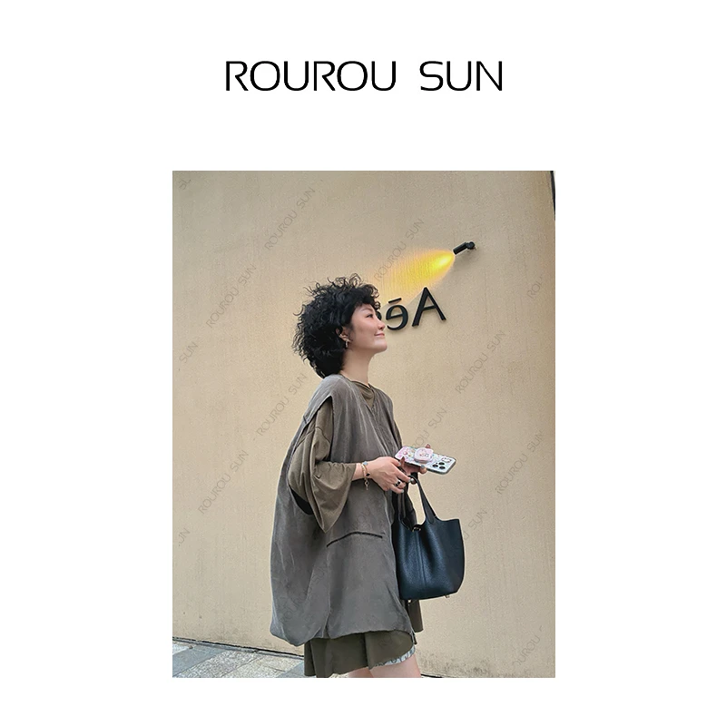 26896宽松休闲百搭无袖马甲女设计感小众背心坎肩上衣