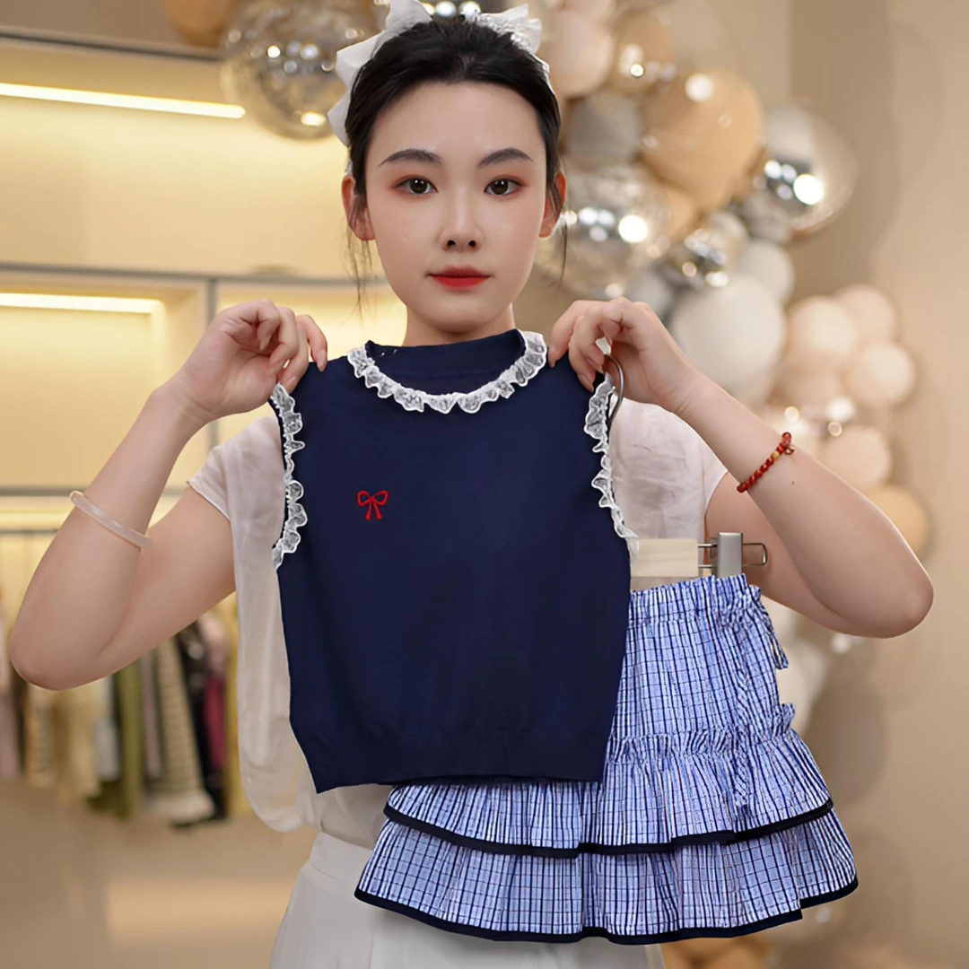 儿童套装夏季2025新款设计师原创女童洋气背心时髦短裙两件套夏装