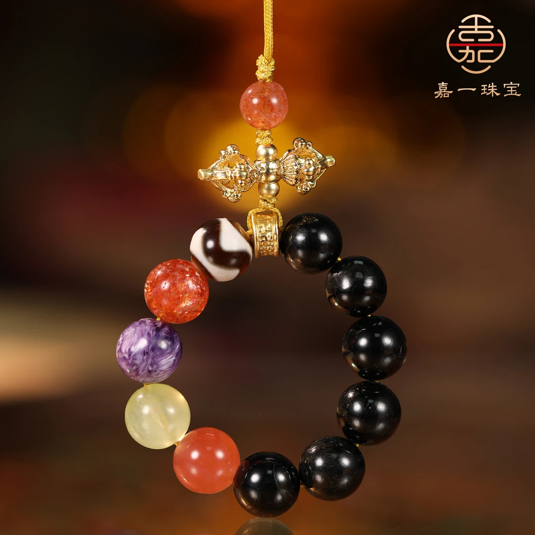 【嘉一珠宝】天然珠宝金运石多宝手机挂件-8mm+-CC0160