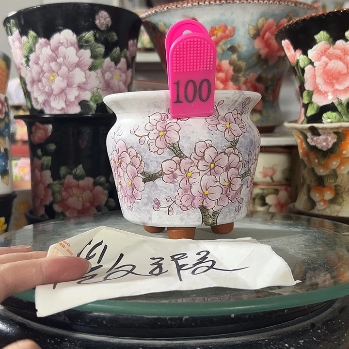 景德镇手绘花盆 满38包邮