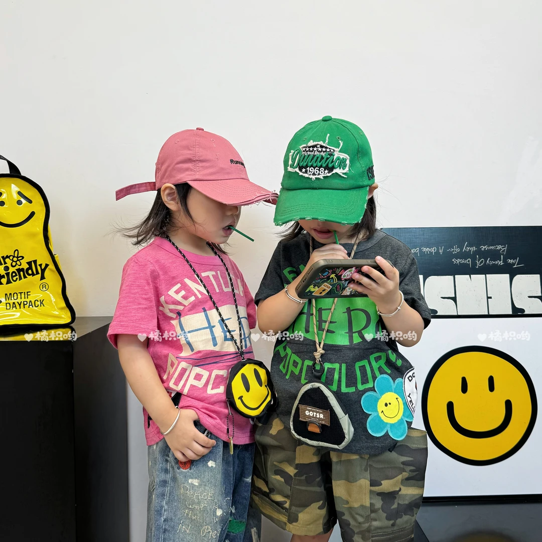 【橘枳哟】中古太阳花龟裂纹短袖T恤