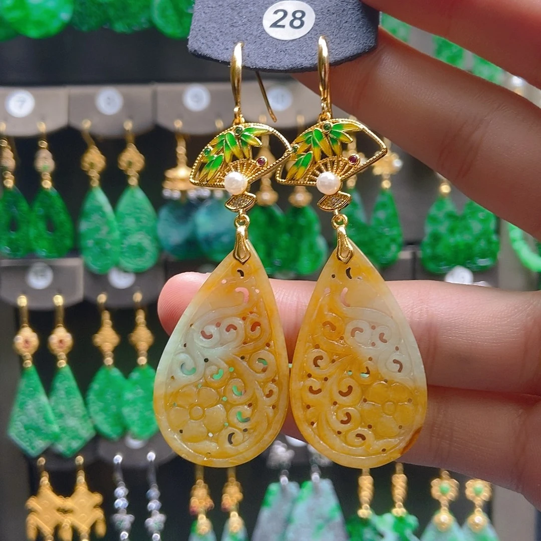 翡翠未镶嵌耳饰翡翠