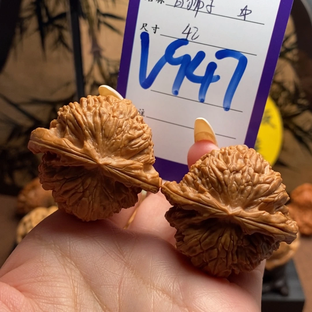 文玩核桃把件球白42