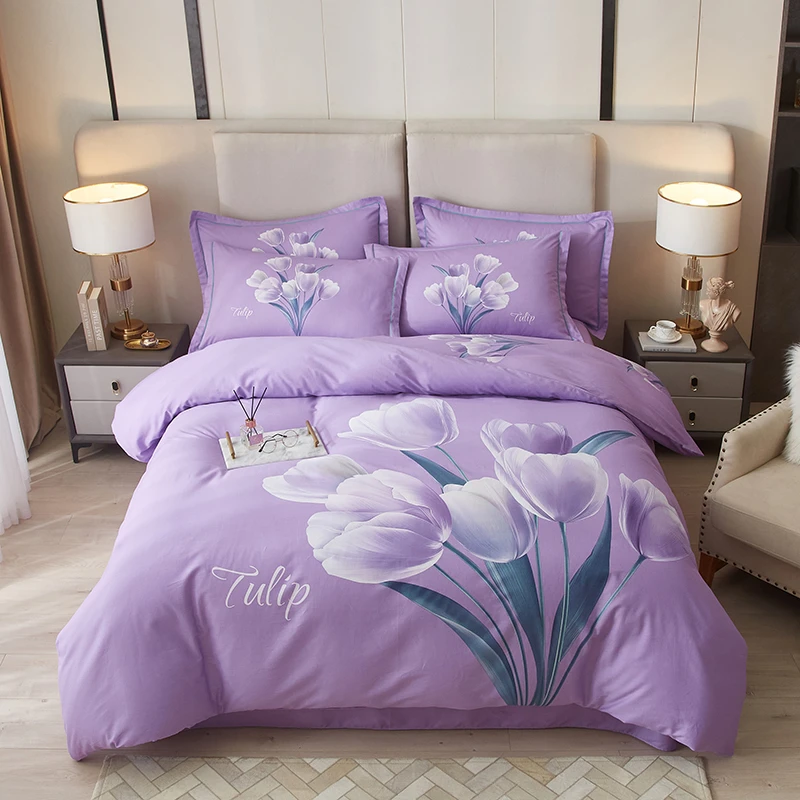 正品高端床品全棉四件套纯棉加厚加密床单4件套床上用品简约新款