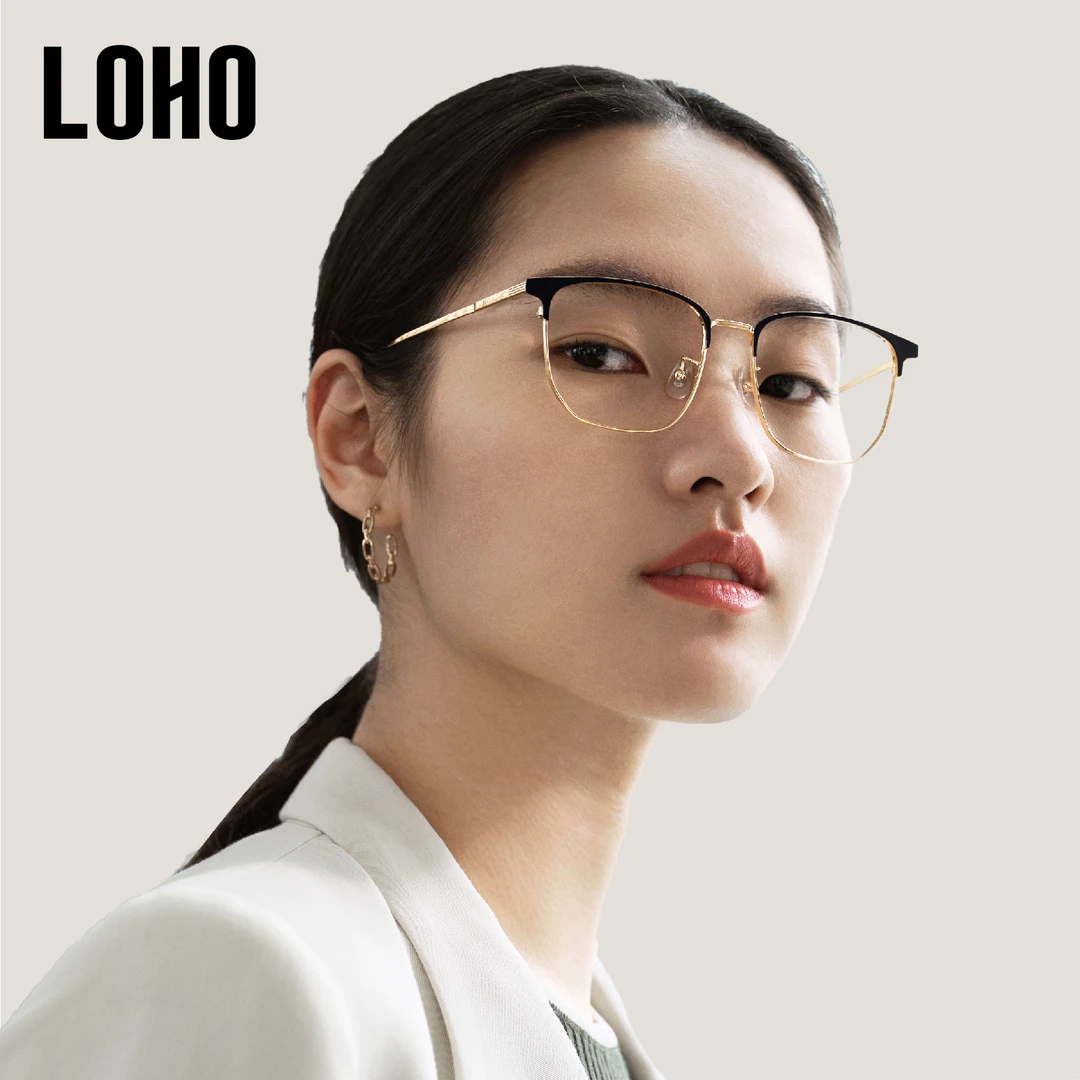 LOHO商务简约方框防蓝光眼镜时尚可配近视 LH013002