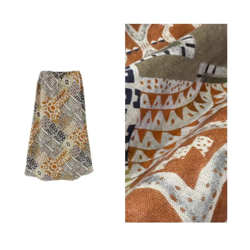 【夏威夷】老钱风亚麻夏季慵懒度假风松弛感印花裙子