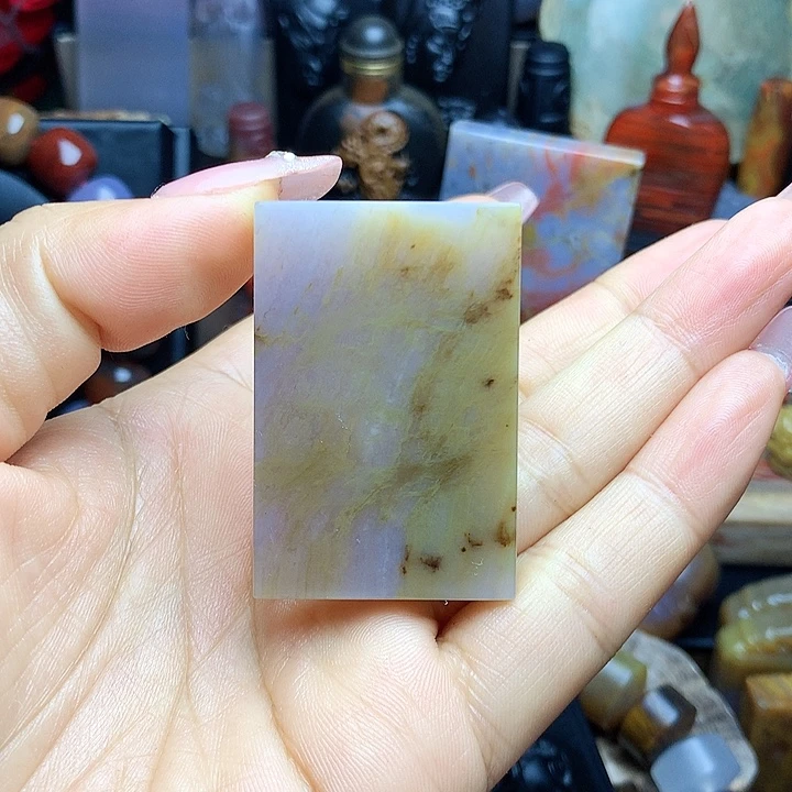 硅化玉未镶嵌吊坠(不含链)树化玉无事牌