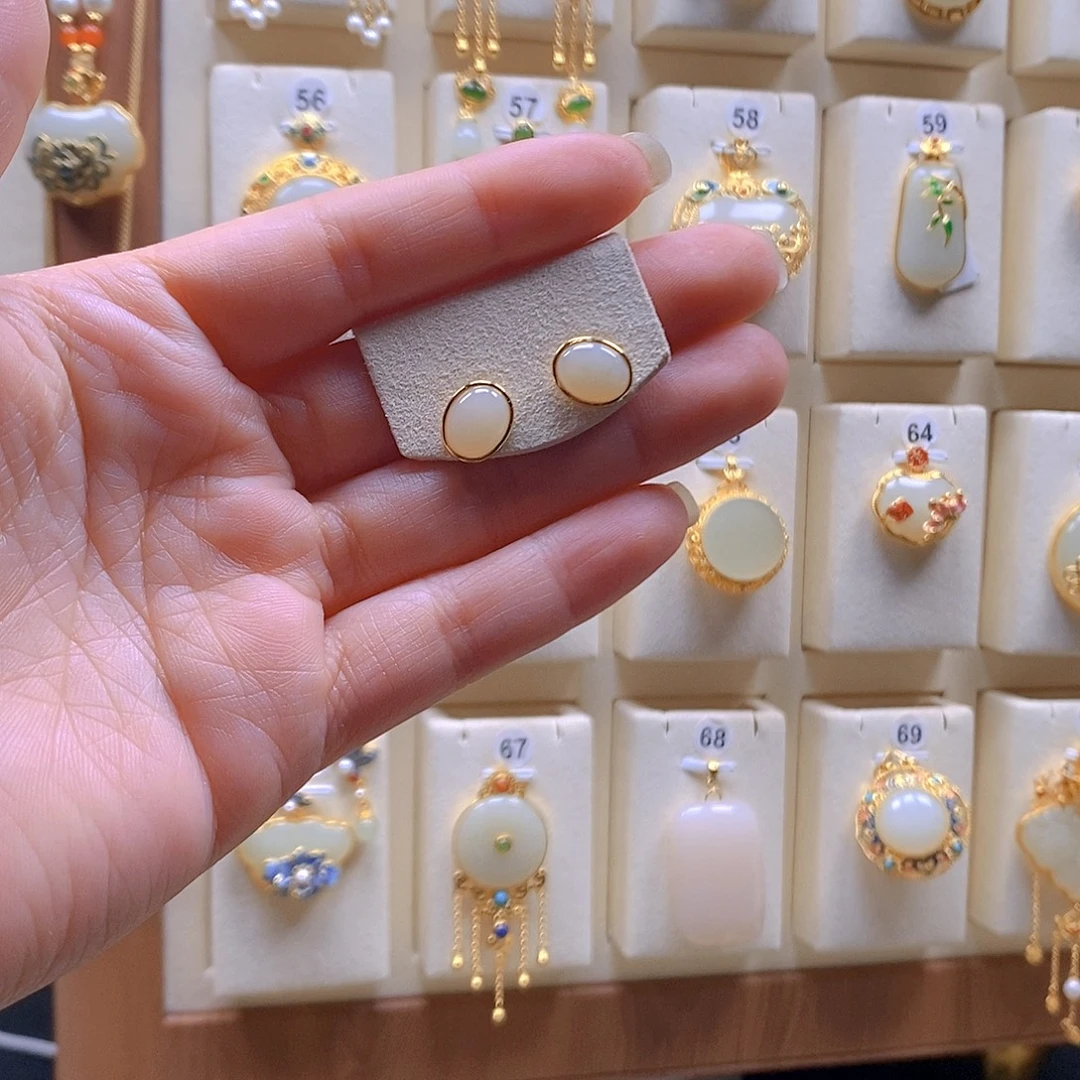 和田玉银S925镶嵌颈饰