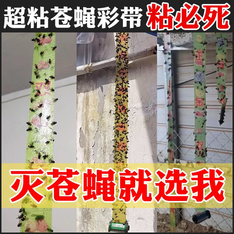 苍蝇贴强力粘蝇纸板沾驱灭蝇子药蚊捕捉神器笼克星专用养殖场专治